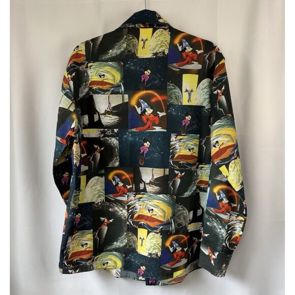 VTG 70s Kennington Mens XL Disney Mickey Mouse Fantasia Button Up Disco Shirt - Picture 4 of 7